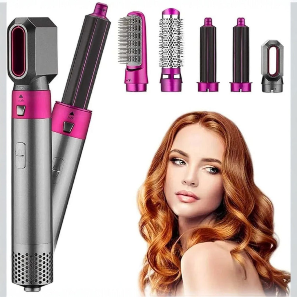 5-in-1 Hot Air Hair Dryer & Styler Brush – Dry, Straighten, Curl, Volumize & Smooth Hair