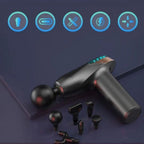 Deep Tissue Massage Gun with 6 Interchangeable Massage Heads, Rechargeable Cordless Muscle Massager for Neck, Back, Shoulder, Legs & Full Body Pain Relief with Carry Case