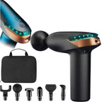 Deep Tissue Massage Gun with 6 Interchangeable Massage Heads, Rechargeable Cordless Muscle Massager for Neck, Back, Shoulder, Legs & Full Body Pain Relief with Carry Case
